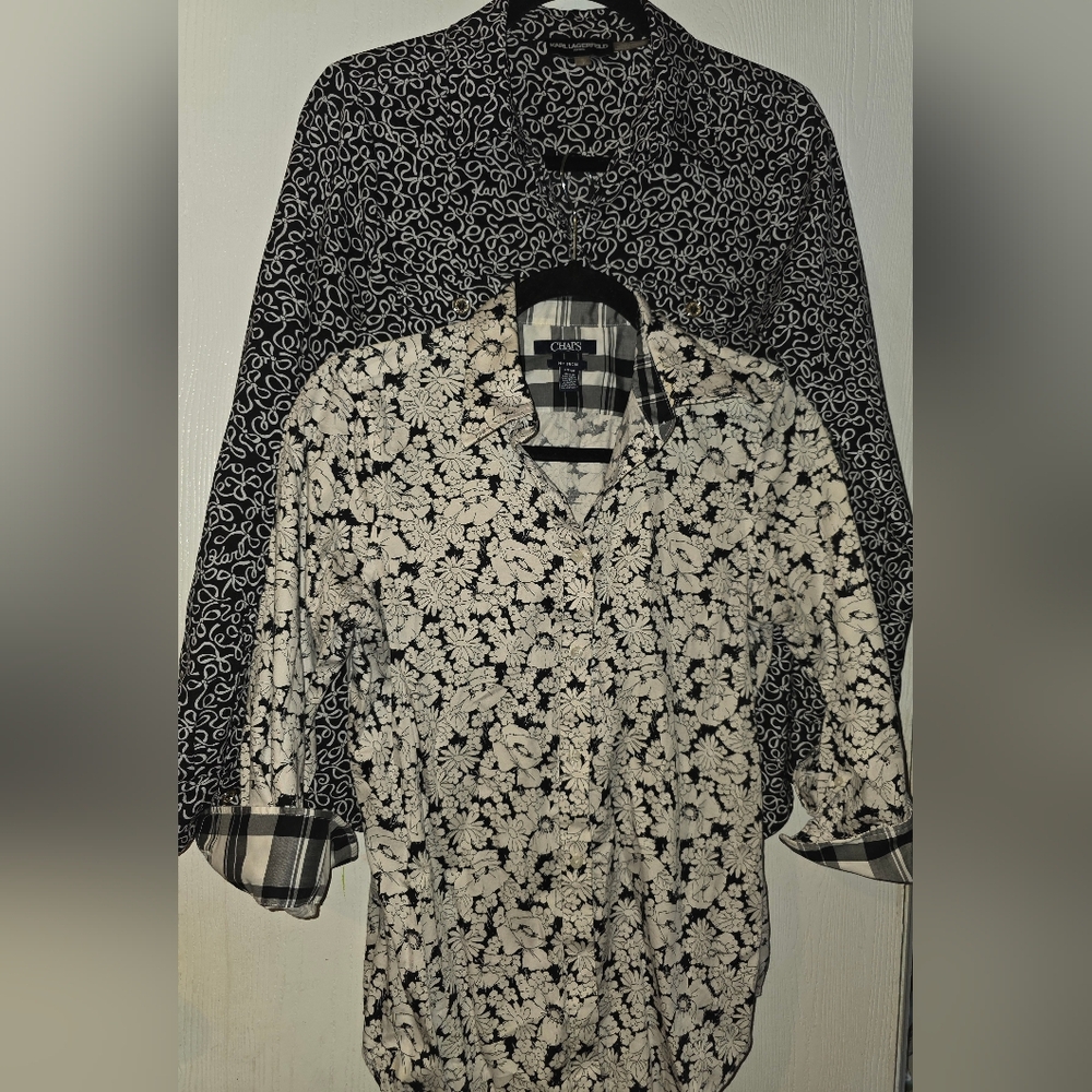 Womens Button Down Shirts Chaps No Iron Size S Career Office Bundle Of 2